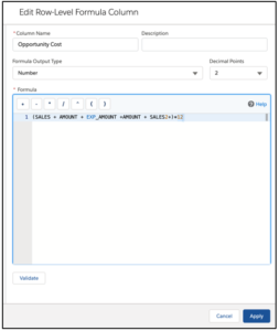 Row Level Formulas