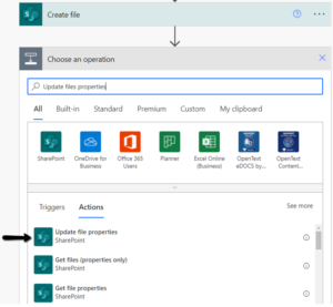 Power Automate Updating File Properties from a List